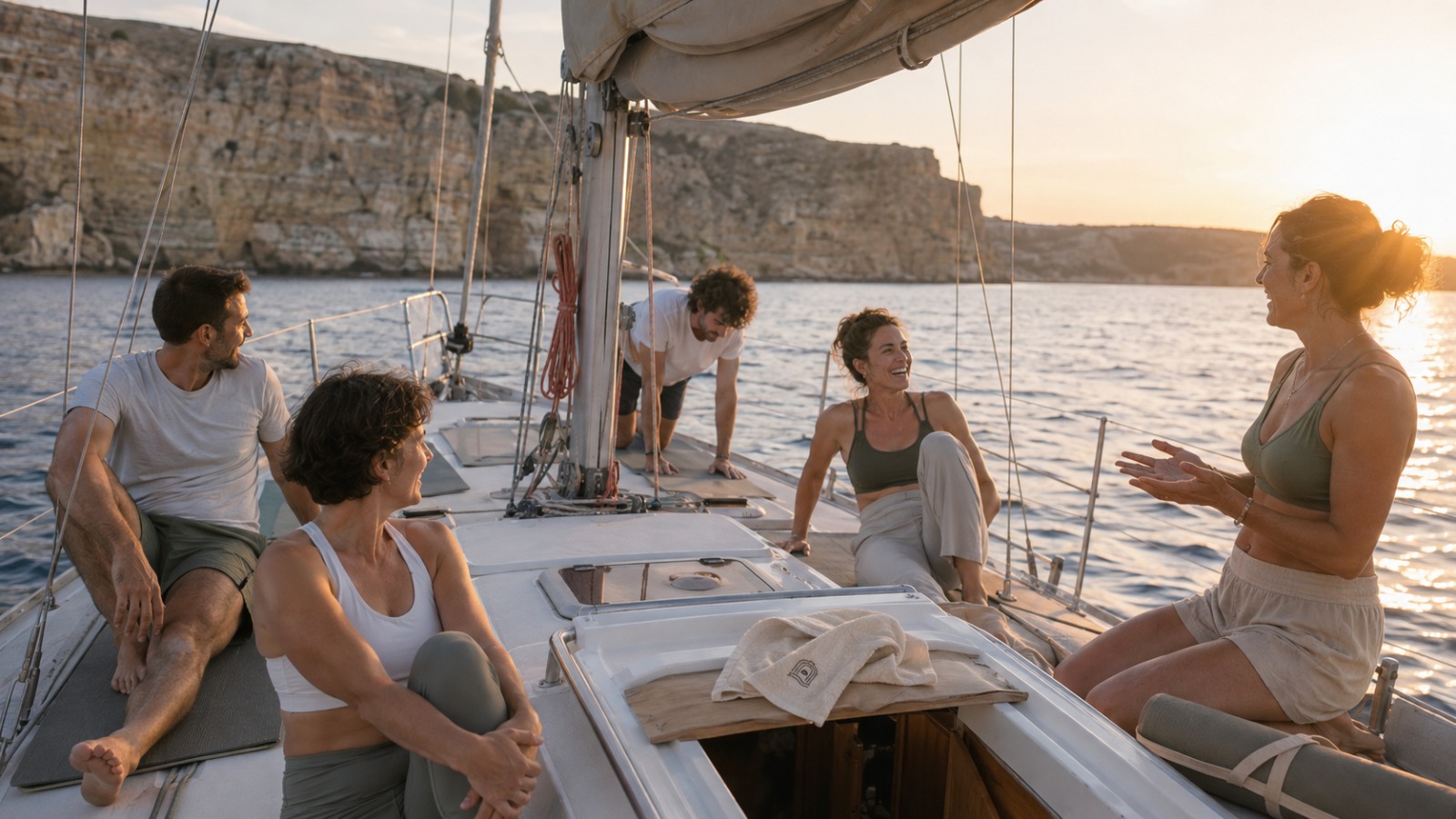 Guests relaxing together on a Lispa charter