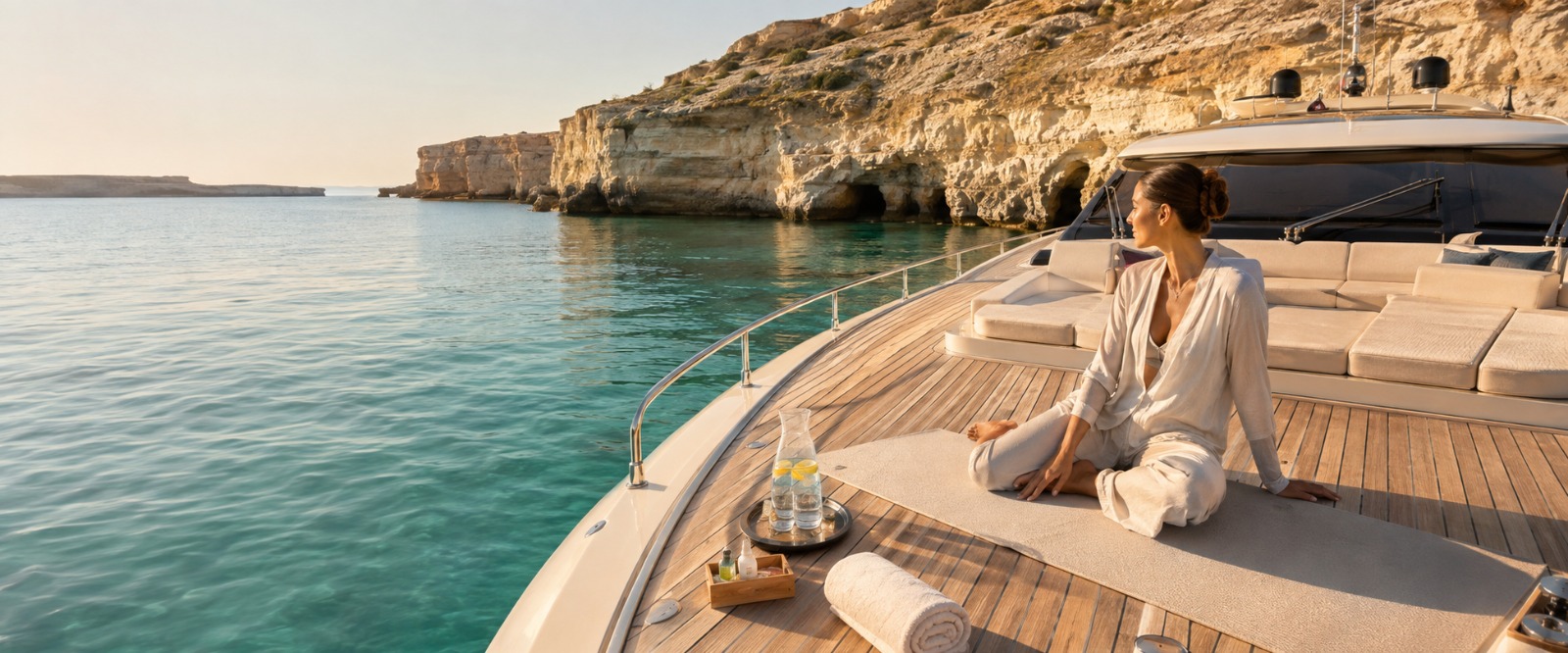 A quiet moment on the bow of a private yacht off the Maltese coast