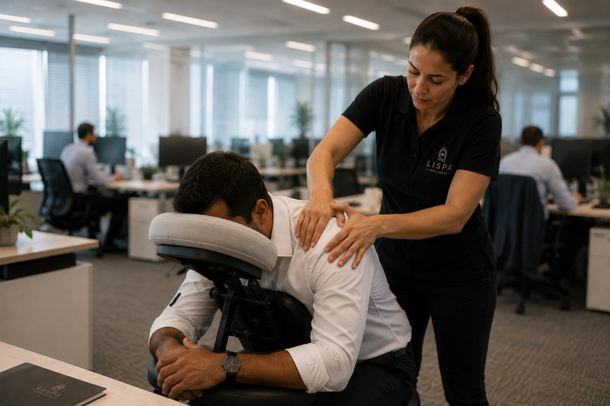 Lispa seated massage treatment in office